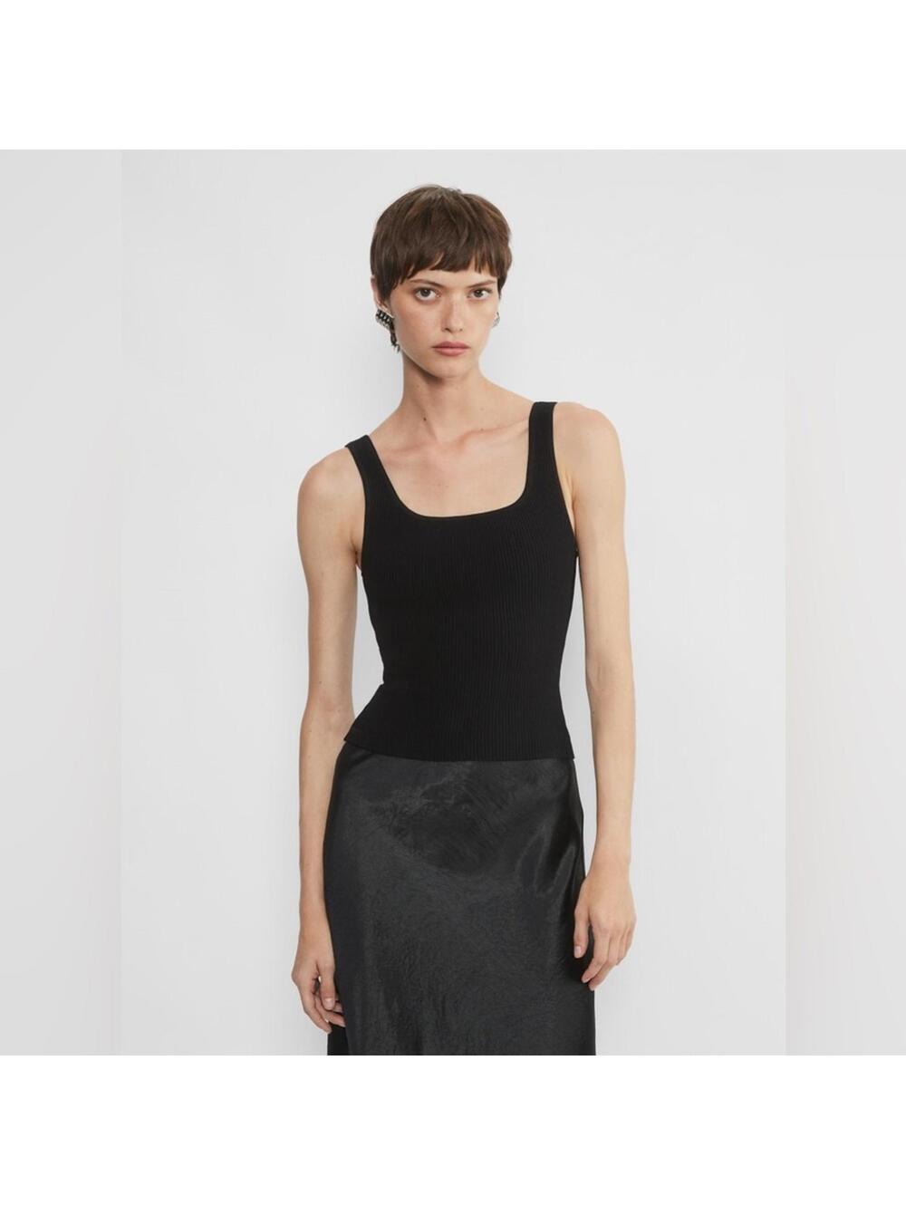Aritzia Babaton Sculpt Squareneck Tank - XXS - Black